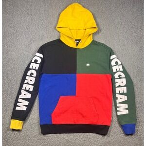 Ice Cream Phillips Color Block Hoodie Yellow Hood Graphic Print Men's Size M